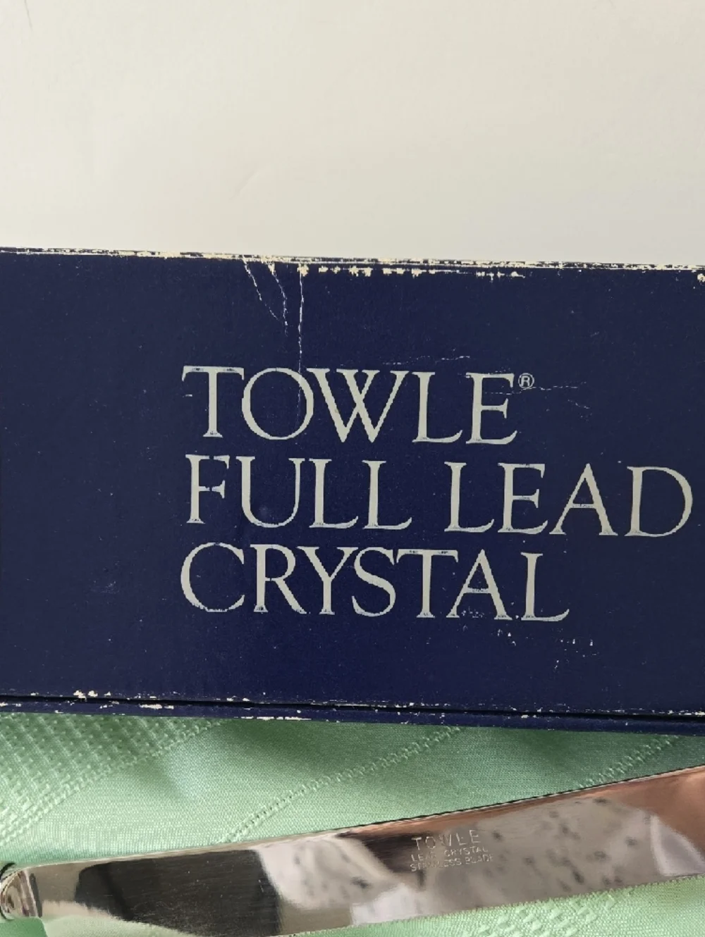 Vintage 1986 Towle Crystal Handle Bridal Cake Knife - 14